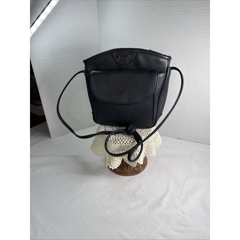 Bellezza Navy Color  Small Crossbody Faux Leather Purse.8X9X3"24" Strap Drop